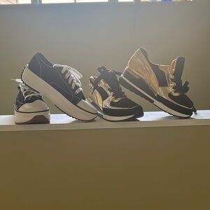 Stylish Black and Gold Sneakers